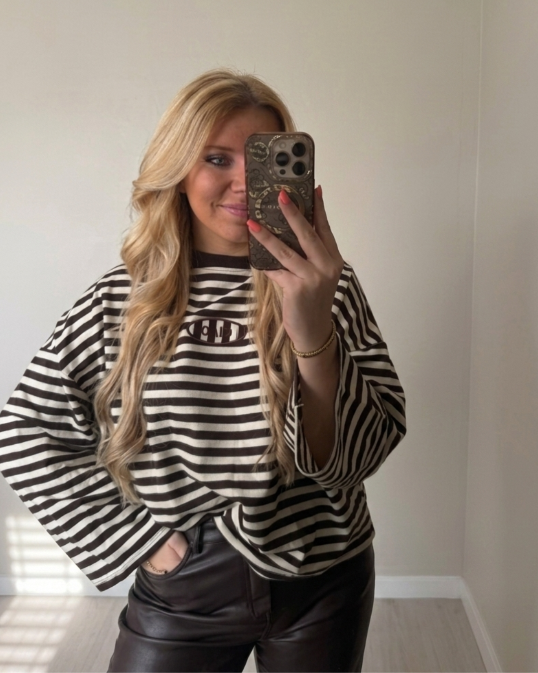 Oversized Striped Longsleeve Bruin