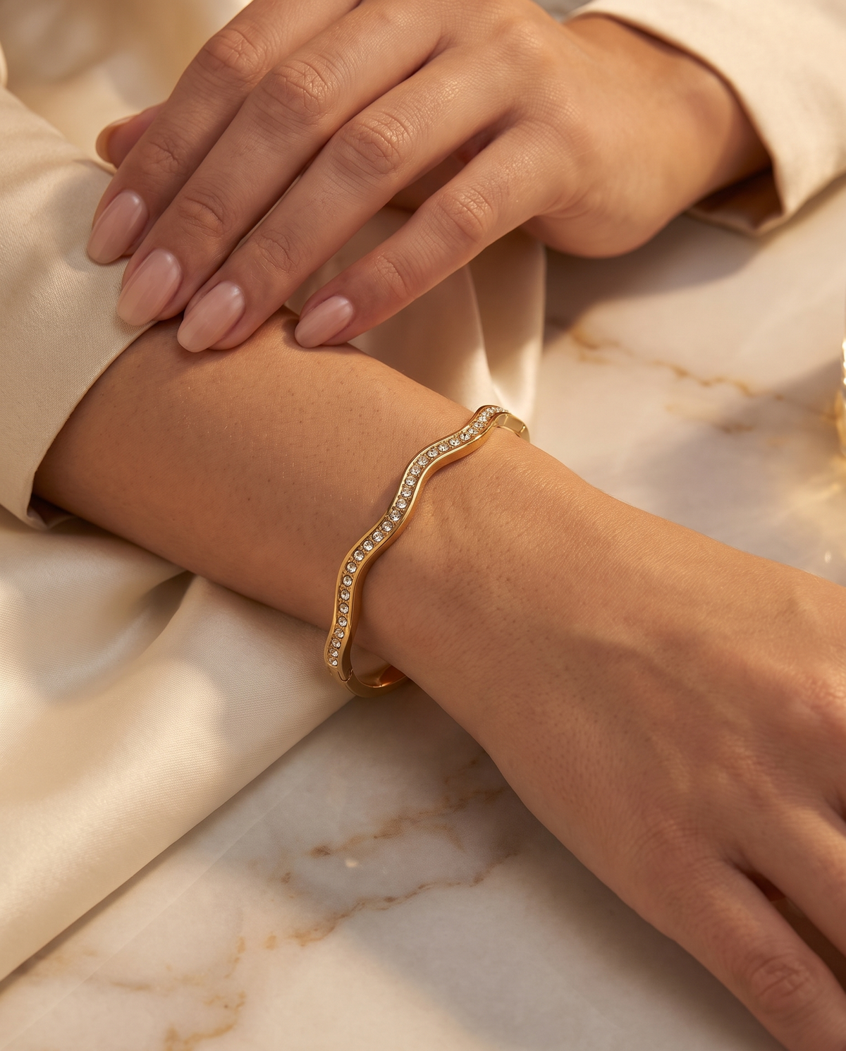 Wave kristal gold armband