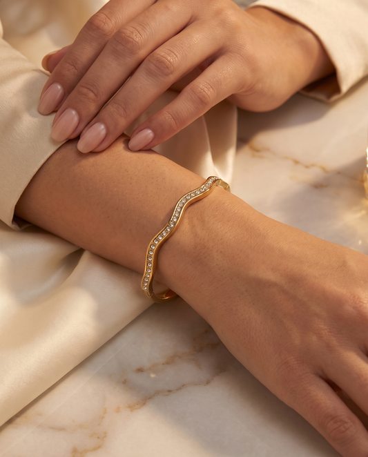 Wave kristal gold armband
