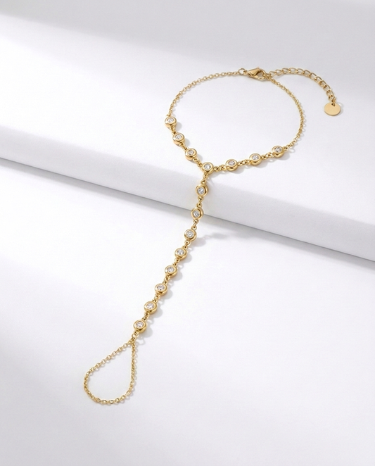 Diamond handchain goud