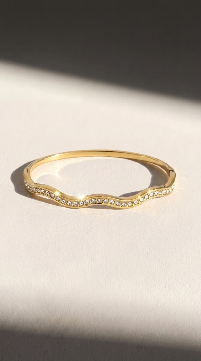 Wave kristal gold armband